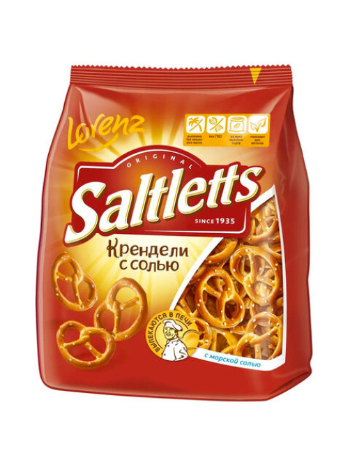 Крендели-мини с солью Lorenz SALTLETTS Классические, 150 г, 16210000426
