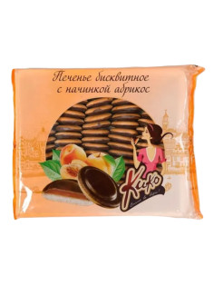 Печенье бисквитное глазированное КИКО со вкусом абрикоса 1,2 кг