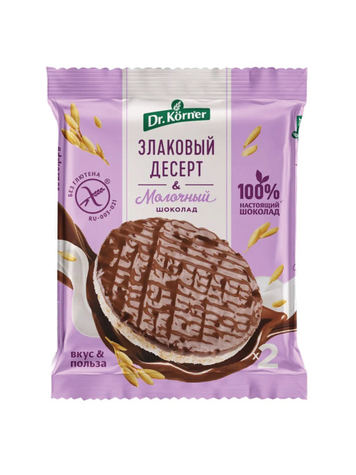 Злаковый десерт DR.KORNER рисовый в молочном шоколаде, 34 г, пакет, 601090236