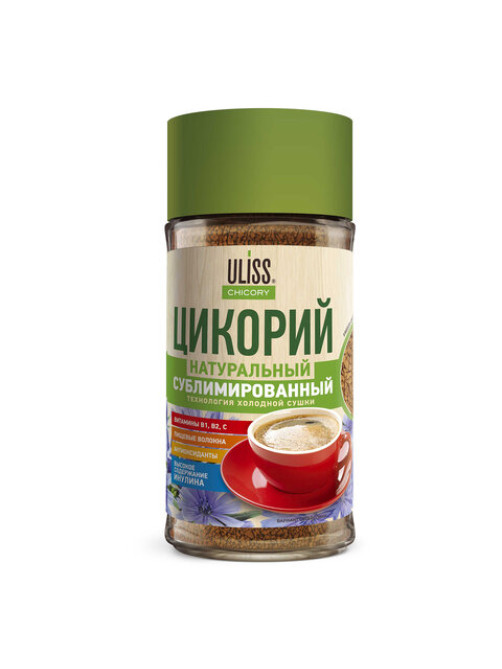 Цикорий ULISS сублимированный 85 г, стеклянная банка