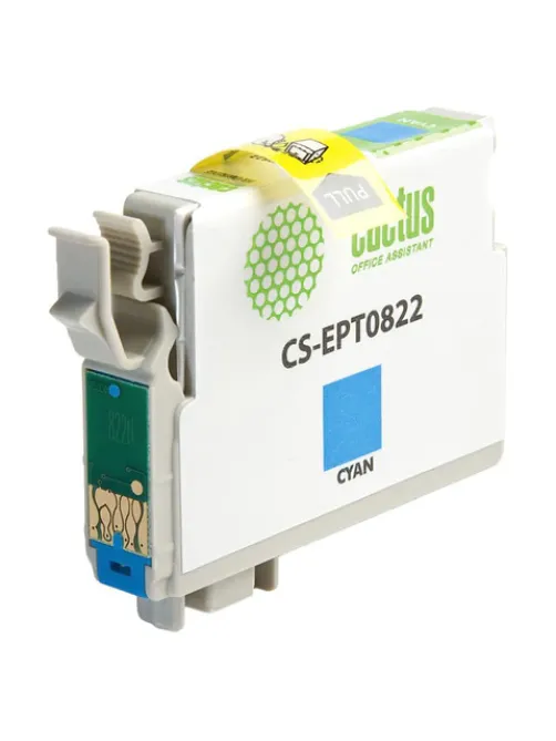 Картридж струйный CACTUS (CS-EPT0822) для EPSON Stylus R270/R390/ RX590, голубой