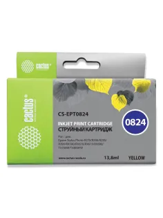 Картридж струйный CACTUS (CS-EPT0824) для EPSON Stylus R270/R390/ RX590, желтый