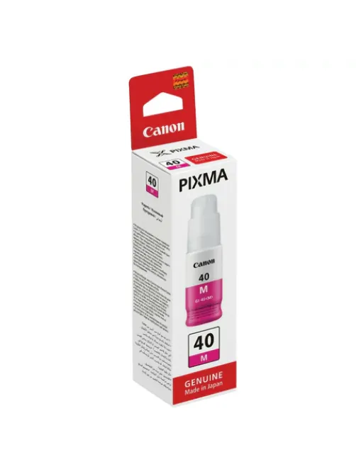 Чернила CANON (GI-40M) для СНПЧ Pixma G5040/G6040, пурпурные, ресурс 7700 страниц, оригинальные, 3401C001