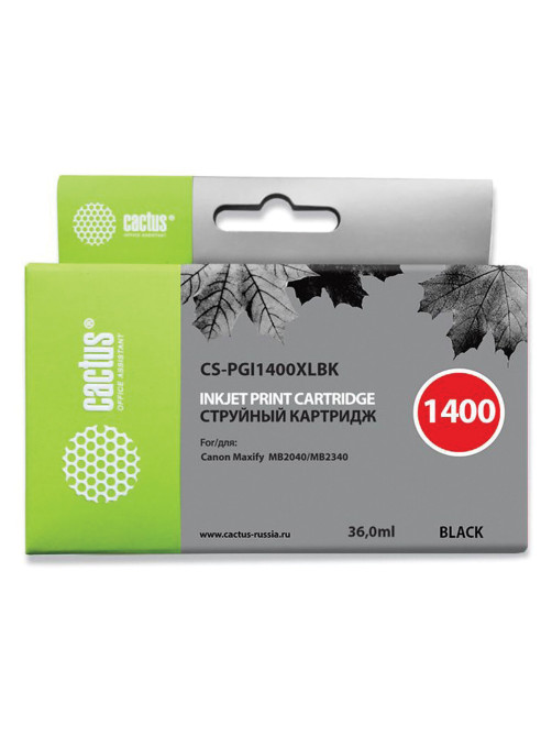 Картридж струйный CACTUS (CS-PGI1400XLBK) для CANON МВ2040/МВ2340, черный