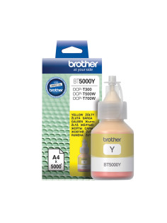 Чернила BROTHER (BT5000Y) для СНПЧ Brother DCP-T310/T510W\T710W, желтые, оригинальные, ресурс 5000 страниц