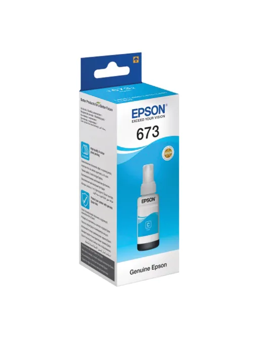 Чернила EPSON 673 (T6732) для СНПЧ Epson L800/L805/L810/L850/L1800, голубые, ОРИГИНАЛЬНЫЕ, C13T67324A/298