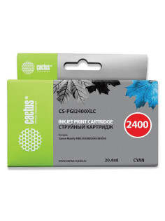 Картридж струйный CACTUS (CS-PGI2400XLC) для CANON iB4040/MB5040/MB5340, голубой