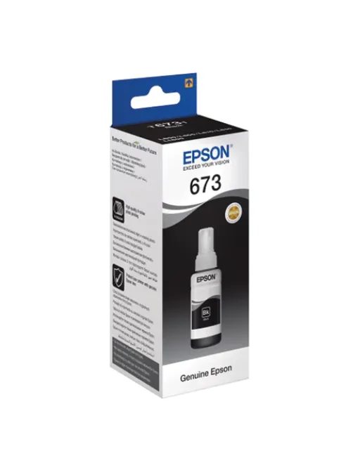 Чернила EPSON 673 (T6731) для СНПЧ Epson L800/L805/L810/L850/L1800, черные, ОРИГИНАЛЬНЫЕ, C13T67314A