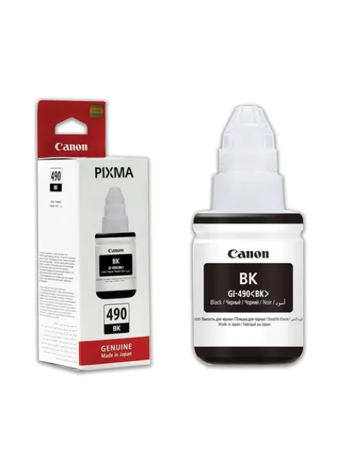Чернила CANON (GI-490BK) для СНПЧ Pixma G1400\G2400\G3400, черные, ресурс 6000 стр., оригинальные, 0663C001