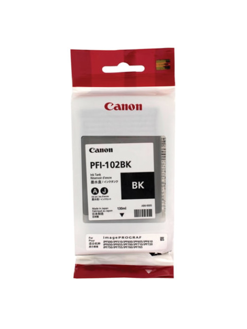 Картридж струйный CANON (PFI-102BK) iPF500/510/F600/605/610/650/655/700/710/720, черный, оригинальный, 130 мл, 0895B001
