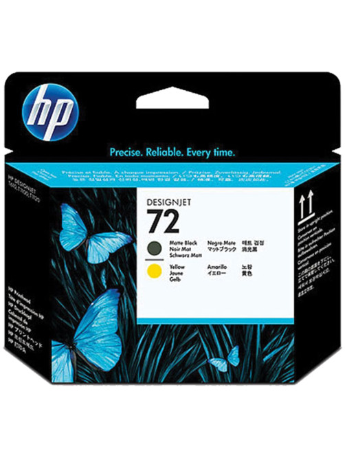Головка печатающая для плоттера HP (C9384A) Designjet T610/795/1100 и др., №72, черная матовая и желтая, оригинальная
