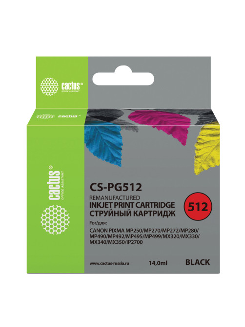 Картридж струйный CACTUS (CS-PG512) для CANON Pixma MP240, черный