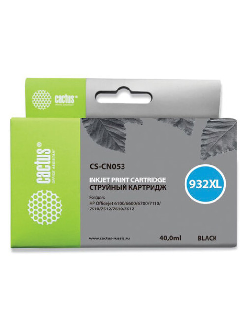 Картридж струйный CACTUS (CS-CN053) для HP OfficeJet 6100/6600/6700, черный
