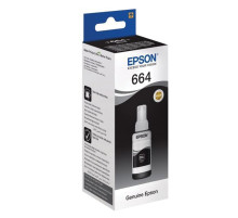 Чернила EPSON 664 (T6641) для СНПЧ Epson L100/L110/L200/L210/L300/L456/L550, черные, ОРИГИНАЛЬНЫЕ, C13T66414A/198