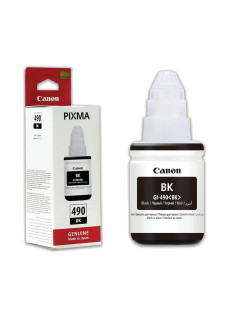 Чернила CANON (GI-490BK) для СНПЧ Pixma G1400\G2400\G3400, черные, ресурс 6000 стр., оригинальные, 0663C001