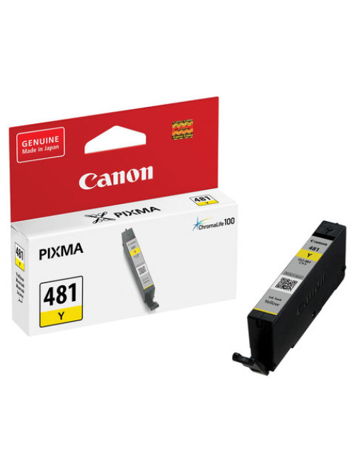 Картридж струйный CANON (CLI-481Y) для PIXMA TS704/TS6140, желтый, ресурс 257 страниц, оригинальный, 2100C001