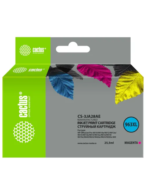 Картридж струйный CACTUS (CS-3JA28AE) для HP OfficeJet Pro 9010/9010e/9012/9014, пурпурный