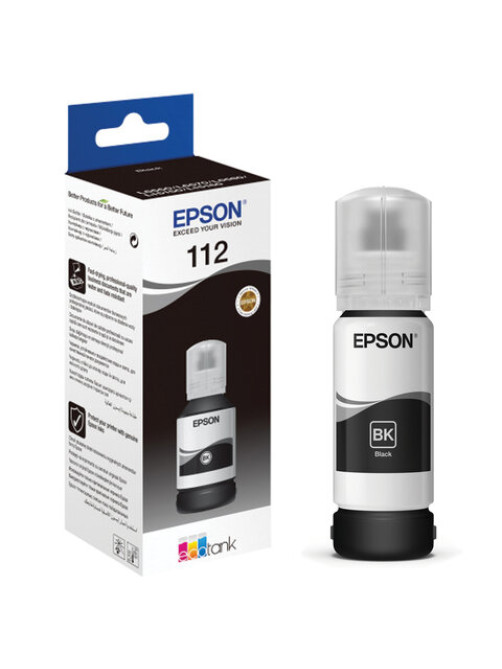 Чернила EPSON 112 (C13T06C14A) для СНПЧ EPSON L11160 /L15150 /L15160 /L6550/L6570, черные, ОРИГИНАЛЬНЫЕ