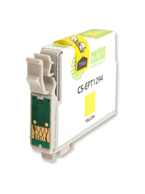 Картридж струйный CACTUS (CS-EPT1294) для EPSON Stylus B42WD/BX305W/BX625WD, желтый