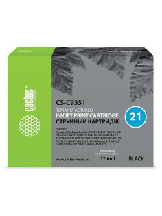 Картридж струйный CACTUS (CS-C9351) для HP Deskjet 3920/3940/officeJet4315, черный