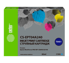 Картридж струйный CACTUS (CS-EPT04A240) для Epson WorkForce Pro WF-C8190, WF-C8690, голубой, 85 мл