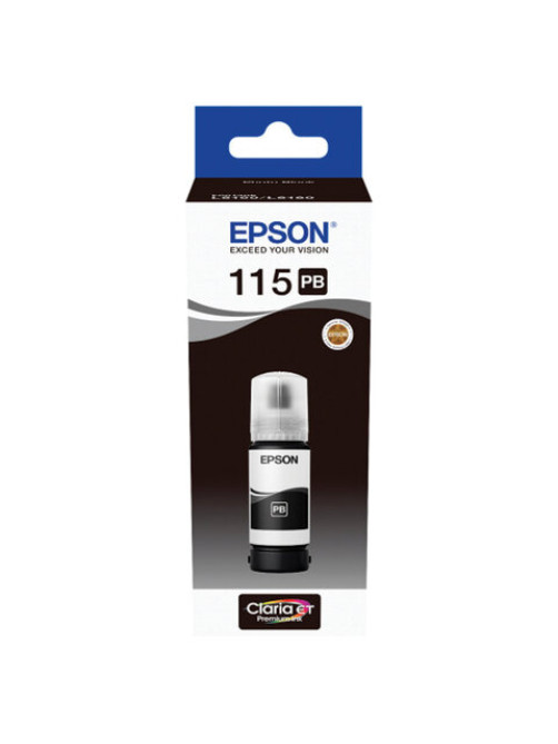 Чернила EPSON 115 (C13T07D14A) для СНПЧ L8160/L8180, черные фото, объем 70 мл, ОРИГИНАЛЬНЫЕ