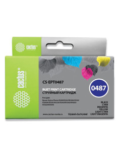 Картридж струйный CACTUS (CS-EPT0487) для EPSON Stylus Photo R200/210/220/230, комплект 6 цветов