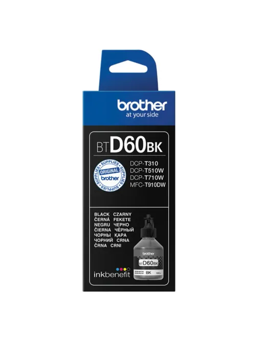 Чернила BROTHER (BTD60BK) для СНПЧ DCP-T310/T510W/T710W, черные, оригинальные, ресурс 6500 страниц