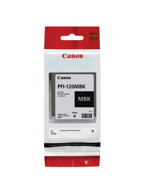 Картридж струйный CANON (PFI-120MBK) для imagePROGRAF TM-200/205/300/305, матовый черный, 130 мл, оригинальный, 2884C001