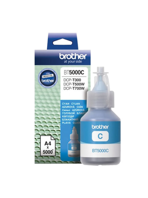 Чернила BROTHER (BT5000C) для СНПЧ Brother DCP-T310/T510W\T710W, голубые, оригинальные, ресурс 5000 страниц