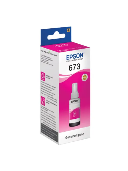 Чернила EPSON 673 (T6733) для СНПЧ Epson L800/L805/L810/L850/L1800, пурпурные, ОРИГИНАЛЬНЫЕ, C13T67334A/398