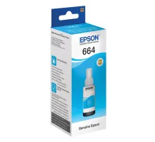 Чернила EPSON 664 (T6642) для СНПЧ Epson L100/L110/L200/L210/L300/L456/L550, голубые, ОРИГИНАЛЬНЫЕ, C13T66424A