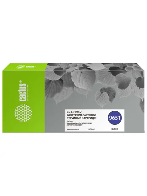 Картридж струйный CACTUS (CS-EPT9651) для Epson WorkForce Pro WF-M5299DW/M5799DW, черный