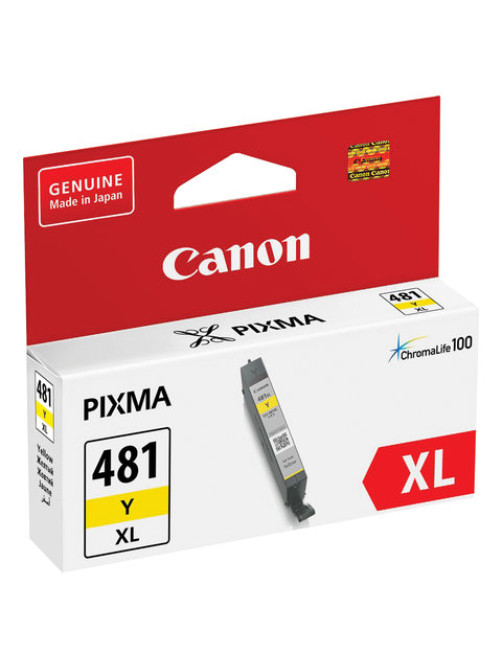 Картридж струйный CANON (CLI-481Y XL) для PIXMA TS704 / TS6140, желтый, ресурс 512 страниц, оригинальный, 2046C001