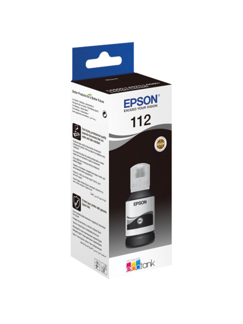 Чернила EPSON 112 (C13T06C14A) для СНПЧ EPSON L11160 /L15150 /L15160 /L6550/L6570, черные, ОРИГИНАЛЬНЫЕ