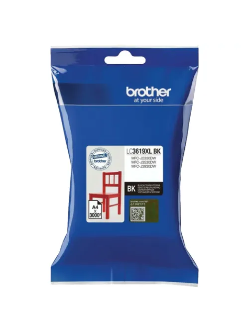 Картридж струйный BROTHER (LC3619XLBK) для MFC-J3530DW/J3930DW, черный, оригинальный, ресурс 3000 страниц