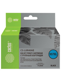 Картридж струйный CACTUS (CS-L0R40AE) для HP OfficeJet 8210/8218/8720/8725/8730, черный