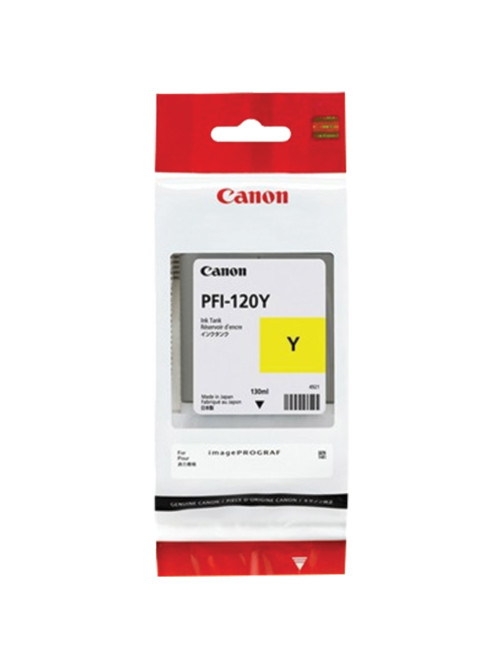 Картридж струйный CANON (PFI-120Y) для imagePROGRAF TM-200/205/300/305, желтый, 130 мл, оригинальный, 2888C001