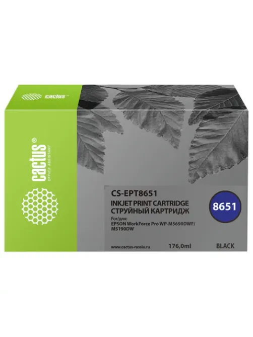 Картридж струйный CACTUS (CS-EPT8651) для Epson WF5190/5690, черный