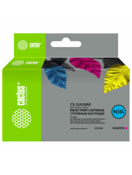 Картридж струйный CACTUS (CS-3JA28AE) для HP OfficeJet Pro 9010/9010e/9012/9014, пурпурный