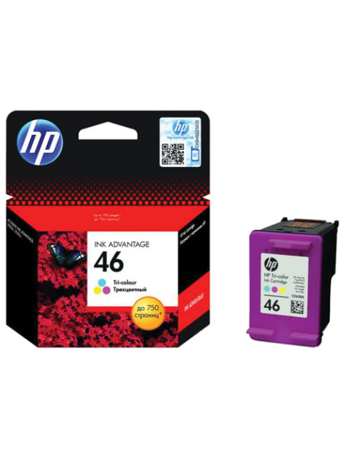 Картридж струйный HP (CZ638AE) DeskJet Ink Advantage 2020hc/2520hc №46, цветной, оригинальный, ресурс 750 стр.