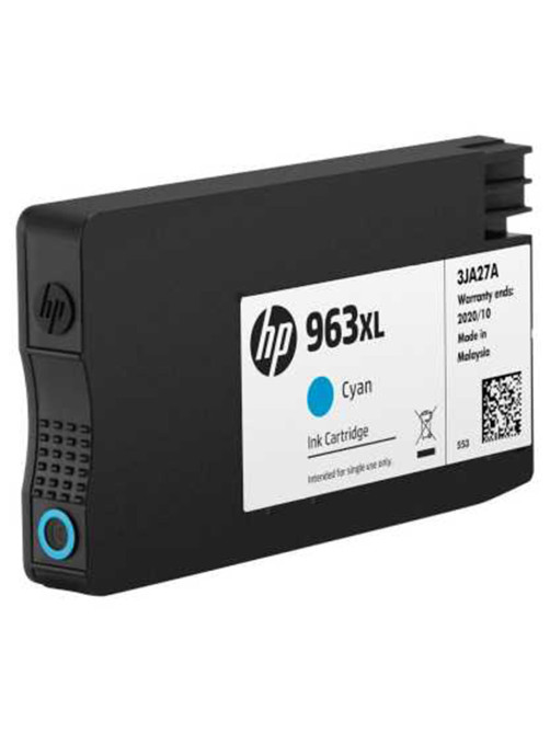 Картридж струйный HP (3JA27AE) для HP OfficeJet Pro 9010/9013/9020/9023, №963Xl, голубой, ресурс 1600 страниц