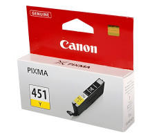 Картридж струйный CANON (CLI-451Y) Pixma iP7240 и другие, желтый, оригинальный, 6526B001