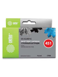 Картридж струйный CACTUS (CS-CLI451C) для CANON Pixma iP7240, голубой