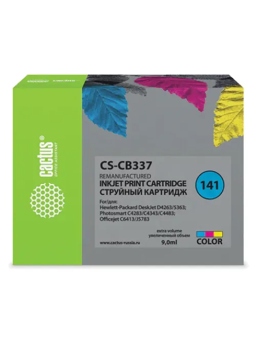 Картридж струйный CACTUS (CS-CB337) для HP C4283/C4383/Officejet J5783/D4263, цветной