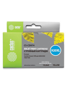 Картридж струйный CACTUS (CS-CD974) для HP Officejet 6000/6500/7000, желтый