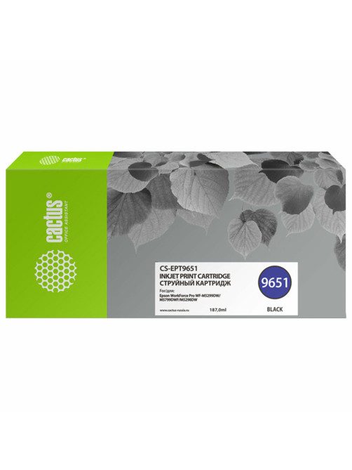 Картридж струйный CACTUS (CS-EPT9651) для Epson WorkForce Pro WF-M5299DW/M5799DW, черный