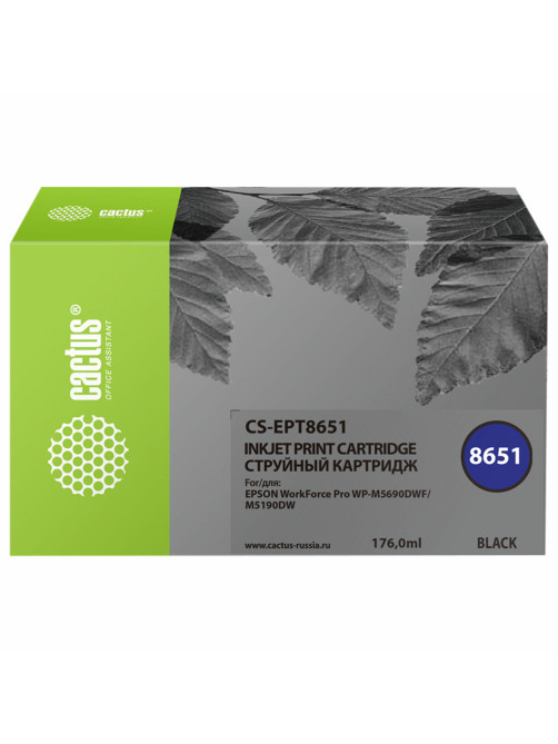 Картридж струйный CACTUS (CS-EPT8651) для Epson WF5190/5690, черный