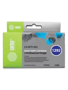 Картридж струйный CACTUS (CS-EPT1292) для EPSON Stylus B42WD/BX305W/BX625WD, голубой