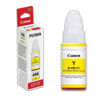 Чернила CANON (GI-490Y) для СНПЧ Pixma G1400\G2400\G3400, желтый, ресурс 7000 стр., оригинальные, 0666C001